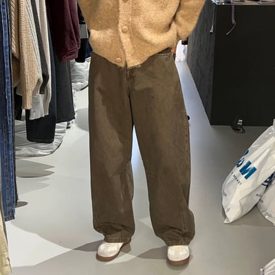 🇰🇷 ⭐ 弧線工裝水洗牛仔褲4