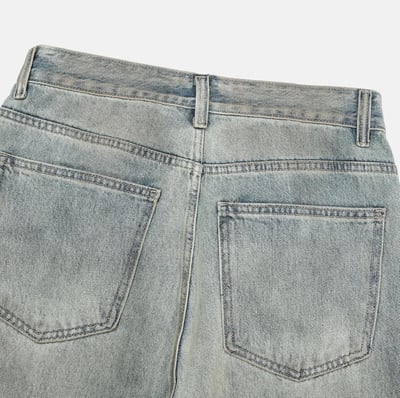 『現貨』🇰🇷 奶油骯髒做舊水洗牛仔褲8