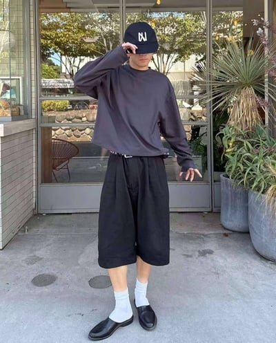 【🇰🇷】短版boxy 素色打底長T1