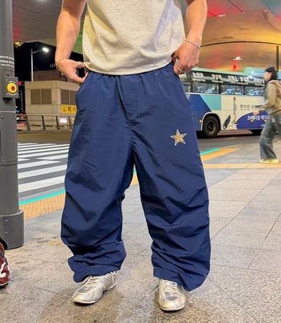 星芒尼龍寬褲4