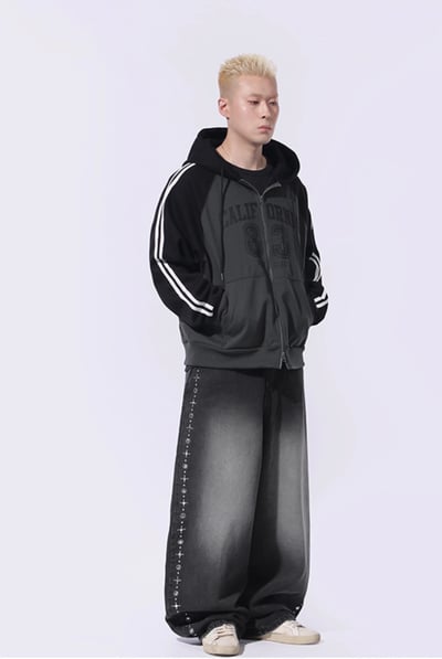 Stud Line Balloon Denim Pants 側邊鉚釘牛仔褲11