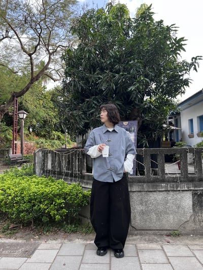 潑漆朔夜繭型褲3