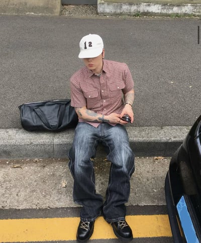 短版雙口袋格紋襯衫5