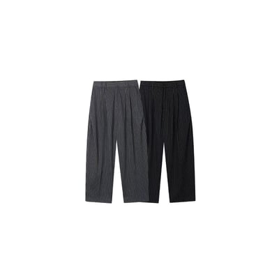 直條細紋高級闊腿西褲13