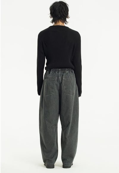 🇰🇷 ⭐ 弧線工裝水洗牛仔褲3