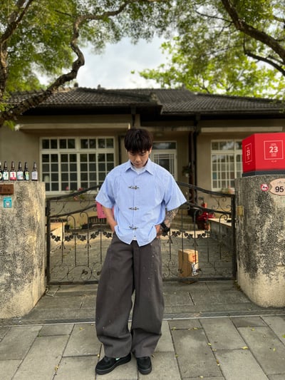 潑漆朔夜繭型褲7