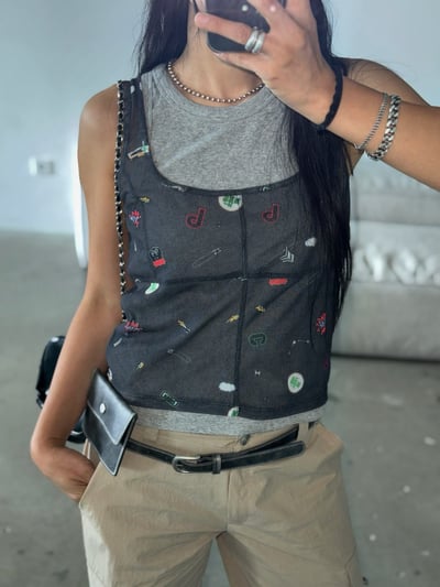 韓國🇰🇷Pop Art Mesh Tank7