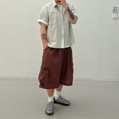 格紋百慕達七分短褲4