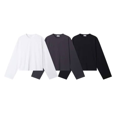 【🇰🇷】短版boxy 素色打底長T6