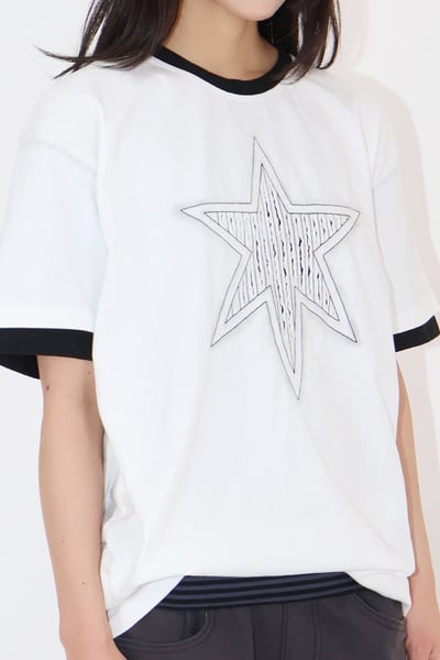 撞色星芒滾邊短T7