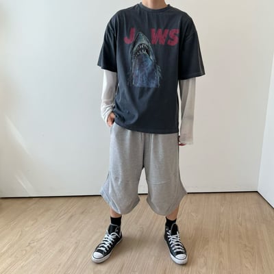 血色鯊魚印花寬版T5