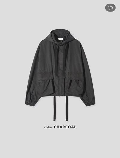 寬鬆闊版短款抗皺連帽衝鋒外套8