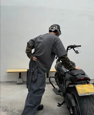 廢土水洗立體輪廓褲8
