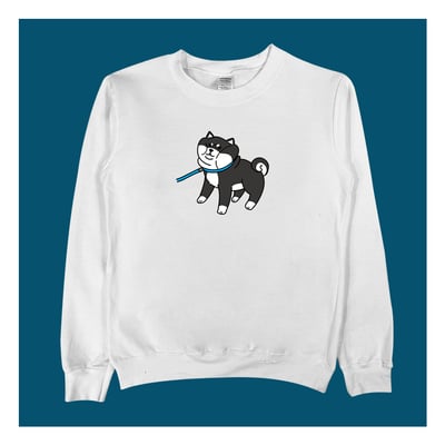 (大學T)柴不走 yarn有夠寶(黑柴款)1