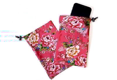 布漾 萬用袋-客家花布(牡丹粉)1