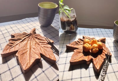 木城工坊 楓葉造型茶點盤-道格拉斯楓(團購使用）1