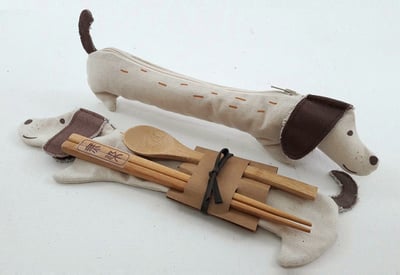 無染 臘腸狗環保筷袋 微笑台灣MIT認證3