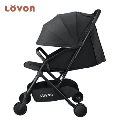 【LOVON】GENIE V 輕量嬰兒手推車-曜石黑3