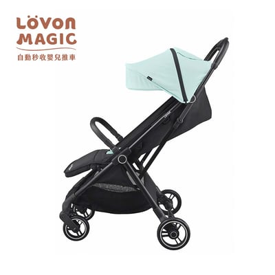 LOVON MAGIC PLUS+ 自動秒收嬰兒推車-清爽綠2