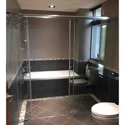 淋浴拉門乾溼分離 - 一字無框內開/外開 JC-0051