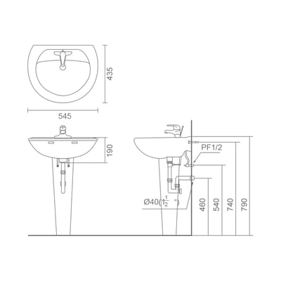 MRBEAR - 雙孔面盆組 / P-1894F2