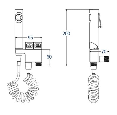 BS - 900 鐵灰黑色沖洗器 / 全配全銅款附按壓三通4