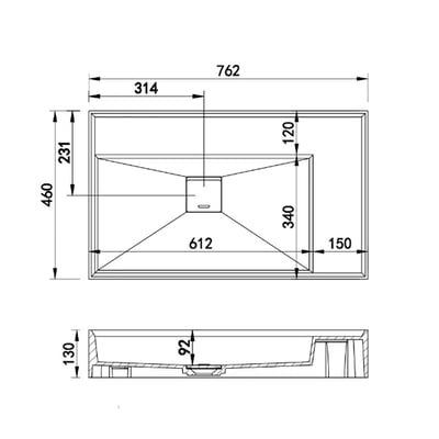 IDEAVIT - 白色平光霧面人造石壁掛盆 - WA15202.8L10