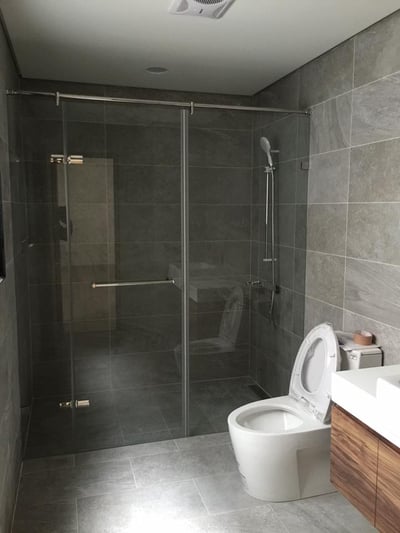 淋浴拉門乾溼分離 - 一字無框內開/外開 JC-0022