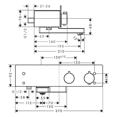 Hansgrohe - 置物檯恆溫龍頭 - ShowerTablet 350 - 131024007