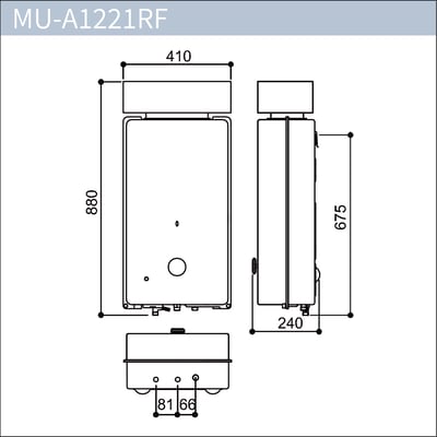屋外型12L自然排氣熱水器-MU-A1221RF2