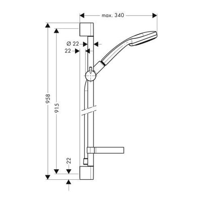 德國 HANSGROHE CROMA 升降桿組 27771 (90CM)6