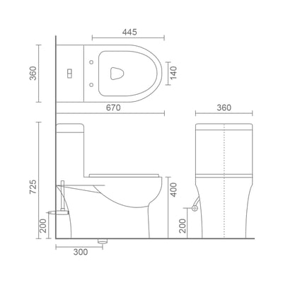 MRBEAR - 兩段式省水單體馬桶 /  PMA-166.32
