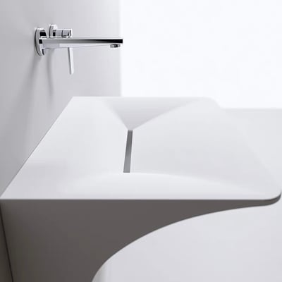 歐洲星級飯店款 - 荷蘭IDEAVIT - 純手工訂製CORIAN-人造石一體落地盆-Z.23-KL.M5