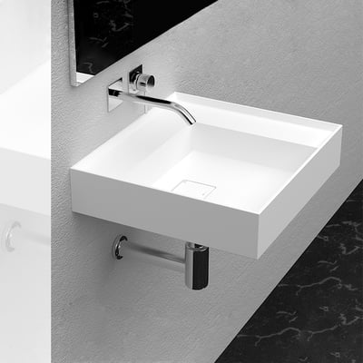 IDEAVIT - 白色平光霧面人造石壁掛盆 - WA15202.8L1