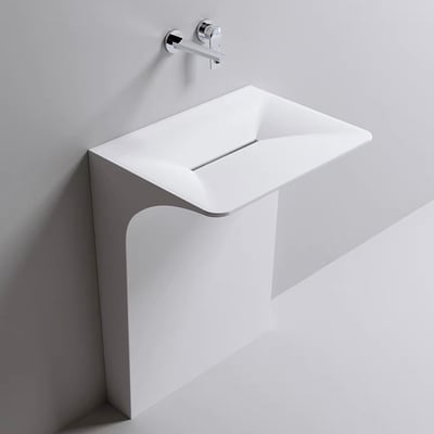 歐洲星級飯店款 - 荷蘭IDEAVIT - 純手工訂製CORIAN-人造石一體落地盆-Z.23-KL.M1