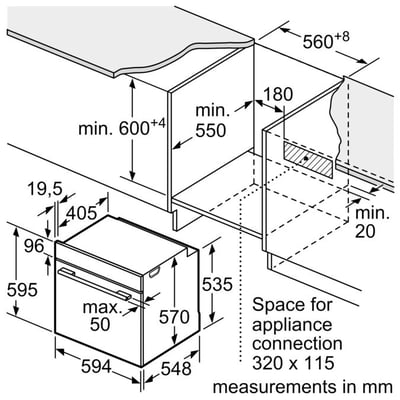 BOSCH-6系列 嵌入式烤箱 60 x 60 cm 經典銀-HBG5560S0N(來電詢優惠價)5