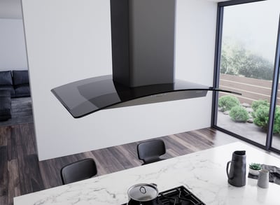 太平洋廚電 - PRE-M90 中島式 黑曜弧型玻璃油煙機1