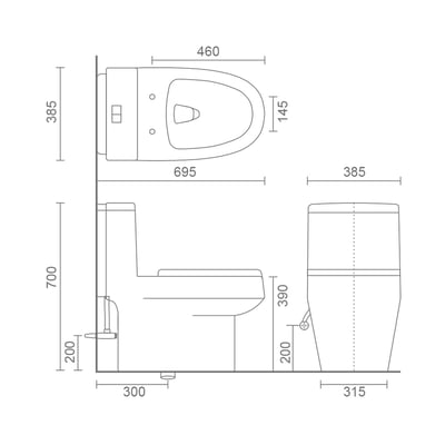 MRBEAR - 兩段式省水單體馬桶 / PMA-134.32
