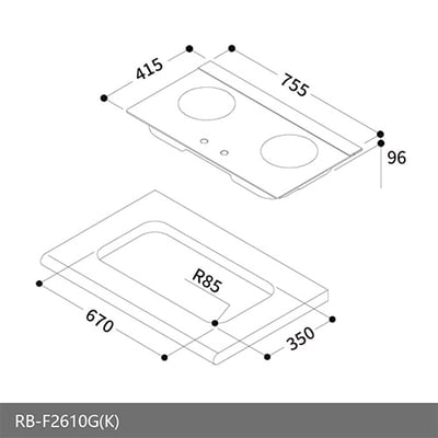 檯面式蓮花玻璃雙口爐-RB-F2610G(K)4