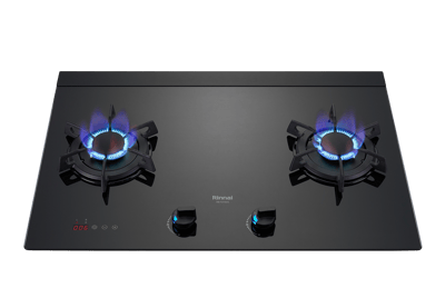 檯面式蓮花玻璃雙口爐-RB-F2720G(B)2