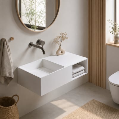 IDEAVIT - 人造石手工製長型掛盆 K-202A-T-SN1