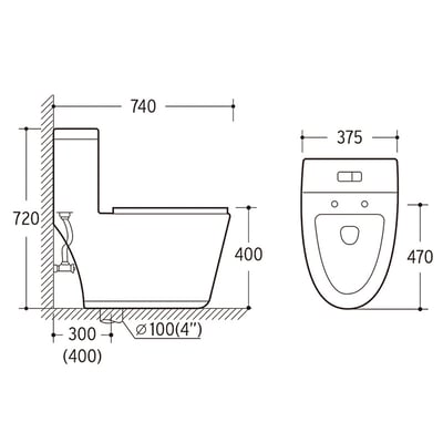 Cassido - 單體兩段式沖水馬桶 / 8881(O-806)2