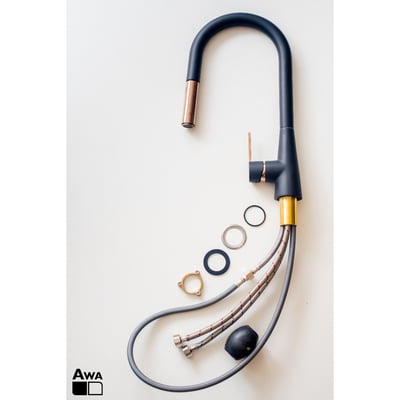 FLEAKER廚房無鉛伸縮龍頭-黑-龍頭系列 EA-211-GB9