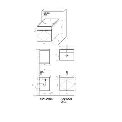 JP - DO1 精緻浴室櫃-防水發泡板 59cm5