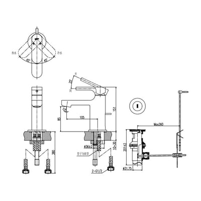 INAX - 日本 伊奈 線型設計面盆單槍龍頭 - LFCH201S3