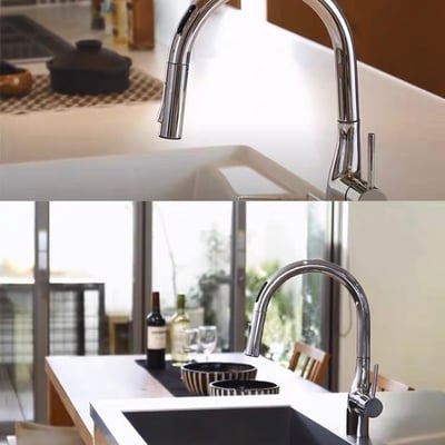 日本原裝 - KVK 鵝頸感應抽拉龍頭 / KM6071EC4