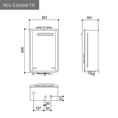 屋外型24L強制排氣熱水器-REU-E2426W-TR2