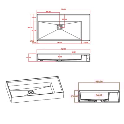 IDEAVIT - 白色平光霧面人造石壁掛盆 - WA15202.8L11