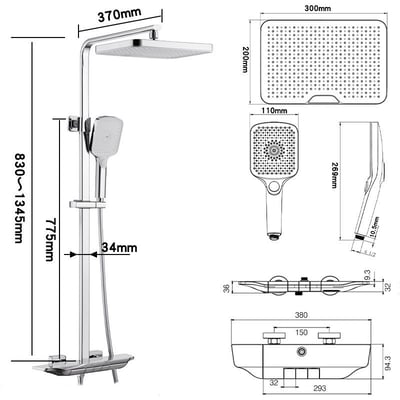 2024 IDEAVIT - MANCHOSE新款流線外型設計按鍵切換淋浴花灑11