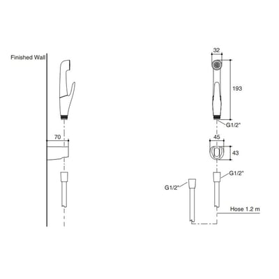 KOHLER × LUXE沖洗器 (含軟管，含掛座)-R77364T7